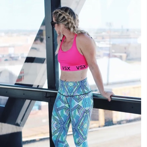 Victoria’s Secret VSX Aztec Geometric Print Pattern Knockout Tights Leggings S - Picture 2 of 9